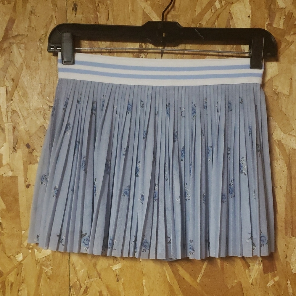 Vanilla Star Blue Pleated Skater Skirt